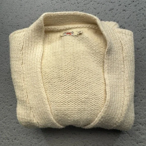 Faherty Ivory Button-Front Wool Cardigan - Picture 15 of 16